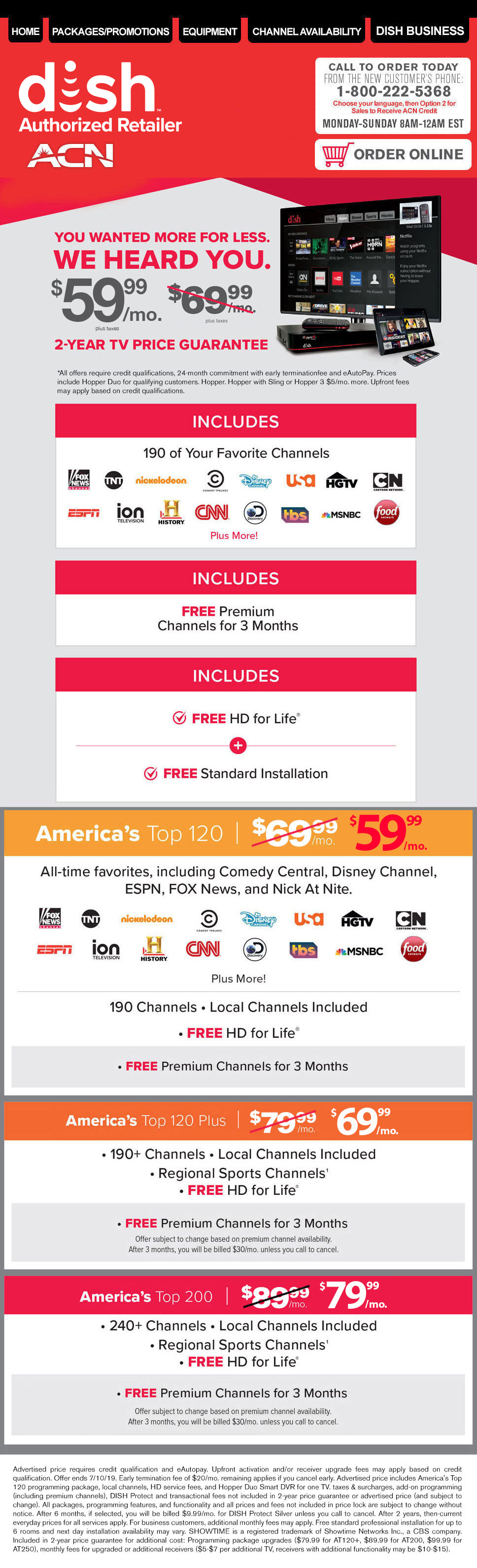 Dish network packages for existing deals customers